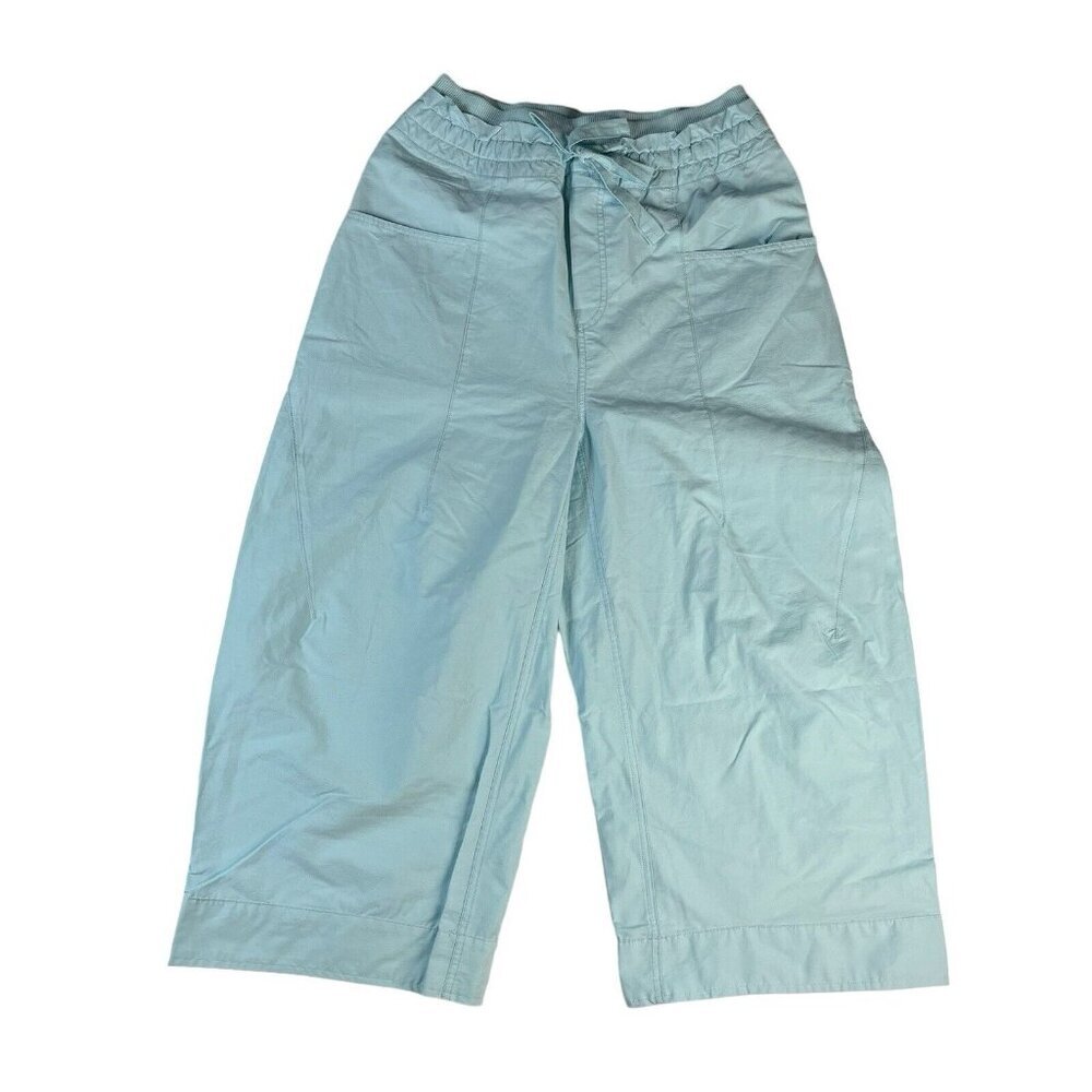 Free People Fresh Start Light Blue Wide Leg Crop Parachute Utility Pants NWOT - Picture 2 of 6